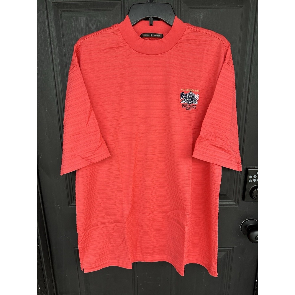 Tiger Woods Shirt Mens Pink US Senior Open Whistling‎ Straits 2007 Golf XL
